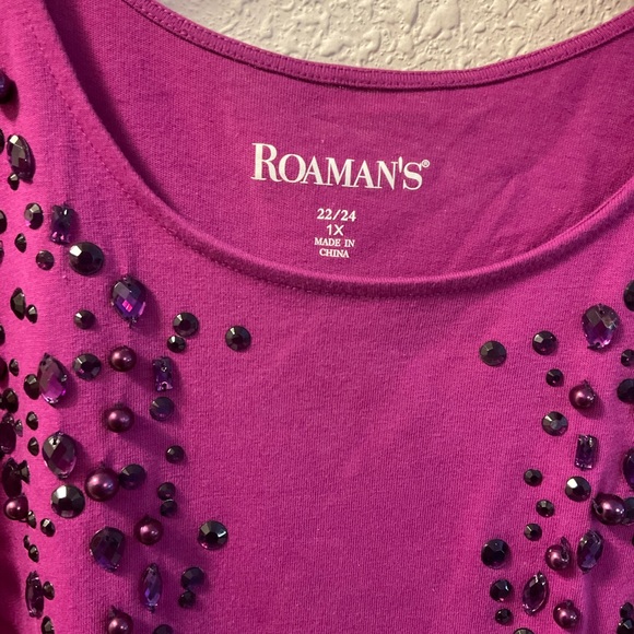 ❌Romans 22/24 1x purple beaded top plus size - Picture 4 of 5